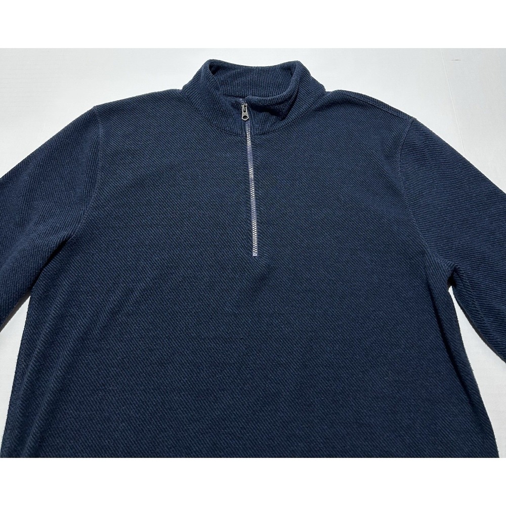 Faherty Legend Sweater 1/4 Zip Pullover Navy Blue Men's Size Medium Casual EUC - Picture 2 of 8